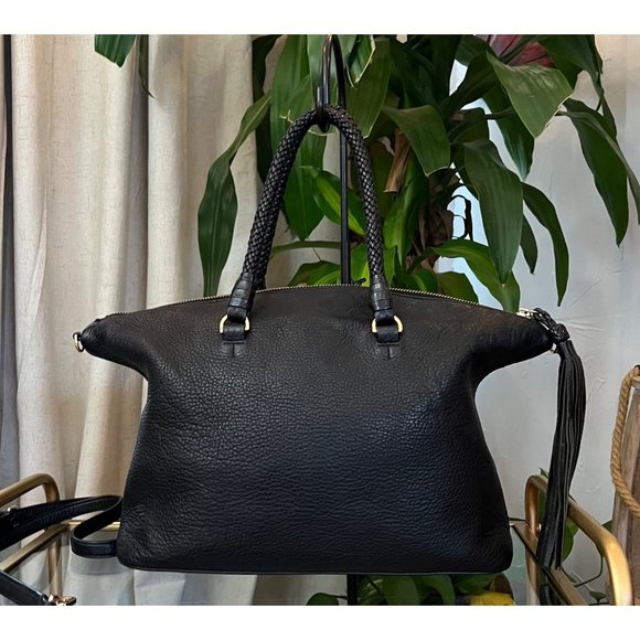 ♦️♦️ AUTHENTIC TORY BURCH BLACK MCGRAW DOME HANDBAG ♦️ - Picture 6 of 16